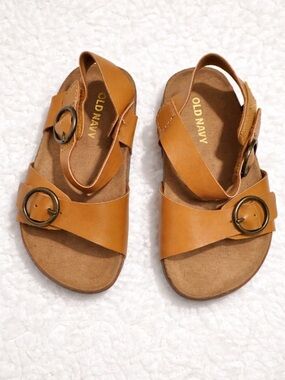 Old Navy Toddler Sandals Size 6 Brown Buckle Comfort Summer